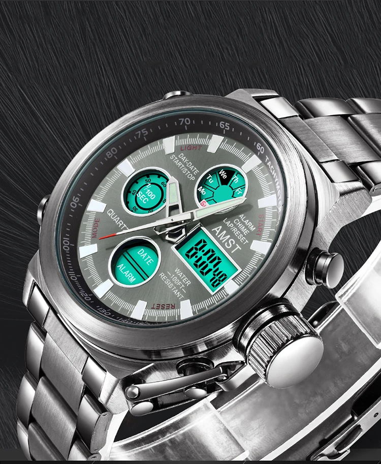Новинка, известный роскошный бренд, мужские водонепроницаемые полностью стальные часы, мужские кварцевые аналоговые светодиодный часы, мужские спортивные наручные часы, Relogio Masculino