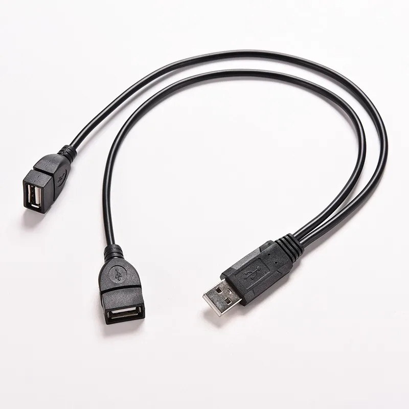 JETTING USB 2,0 Мужской 2 двойной USB Женский Разъем Y разветвитель Концентратор Зарядное устройство Шнур питания Кабель-адаптер для 2," жесткий диск HDD