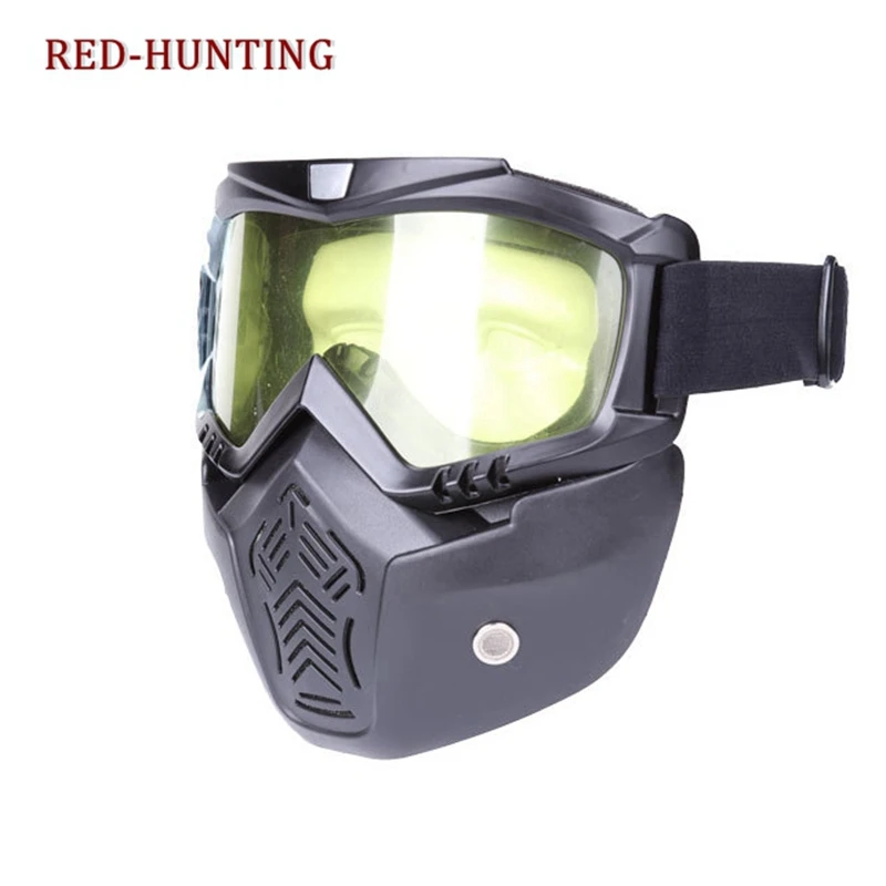 

New Safety Goggles Face Mask Windproof Dustproof UV-protection Eyewear Mask Removable Bicycle Motorcycle Tactical Goggles Masks