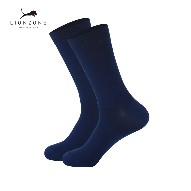 Navy blue Брендовые деловые Новые популярные зимние мужские носки из бамбукового волокна, антибактериальные дезодорирующие носки для мужчин, утолщенные мужские носки US9-13 - Цвет: Navy blue