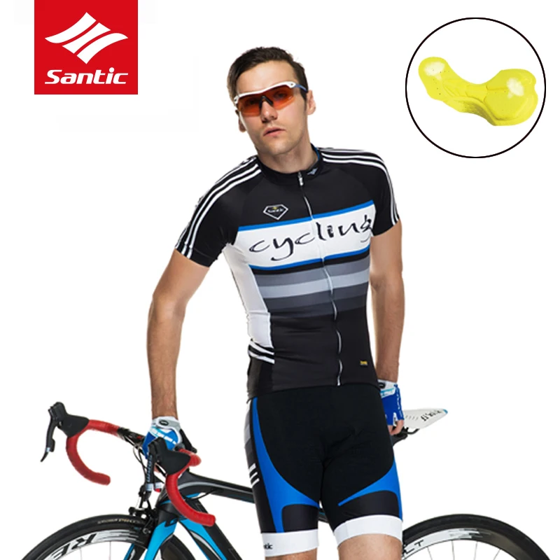 

Santic Cycling Jersey Set 4D Padded 2018 Men Pro Team Cycling Clothing Breathable Pad Bike Bicycle Jersey Suit Ropa Ciclismo