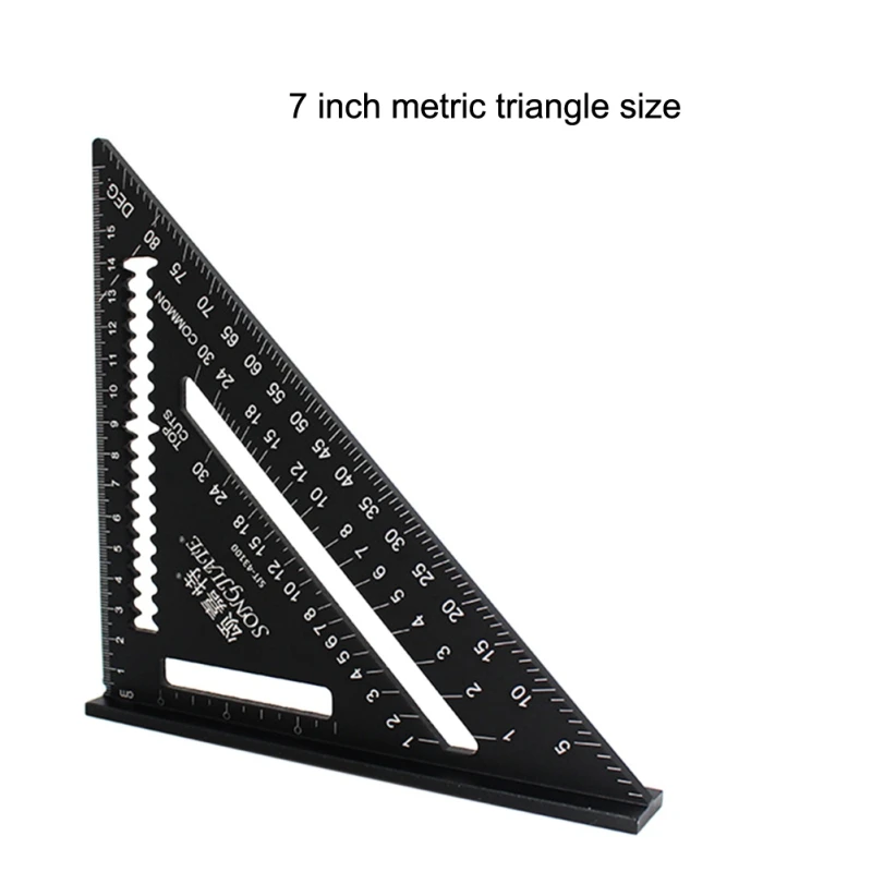 

1pcs 7inch 12inch Aluminum Alloy Metric Triangle Ruler Squares for Woodworking Speed Square Angle Protractor Measuring Tools