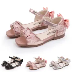 MUQGEW Sandalets принцесса обувь для кристалл для девушки Inset вечерние танцевальные сандалии дети бантом одиночная обувь для принцессы сандалии