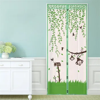 

1pcs Summer Anti-Mosquito Curtains Magnetic Mesh Screen Door Mosquito Net Curtain Multi-color Grid Gauze 90*210cm