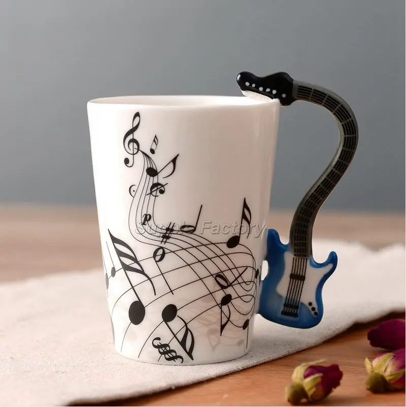 30 шт./лот Новинка стиля в виде скрипичного ключа гитары Керамика чашка, кофейная чашка кружка кофейная чайная чашка домашняя офисная кружка - Цвет: C