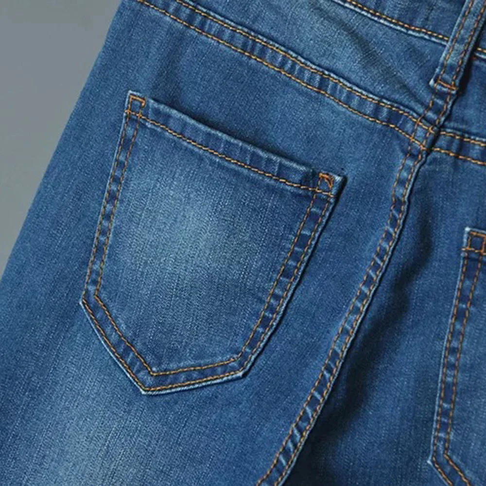 JAYCOSIN ежедневно высота приталенные с широкими штанинами джинсы для женщин для стрейч узкие брюки F Длина Джинсы пуговицы повседневное