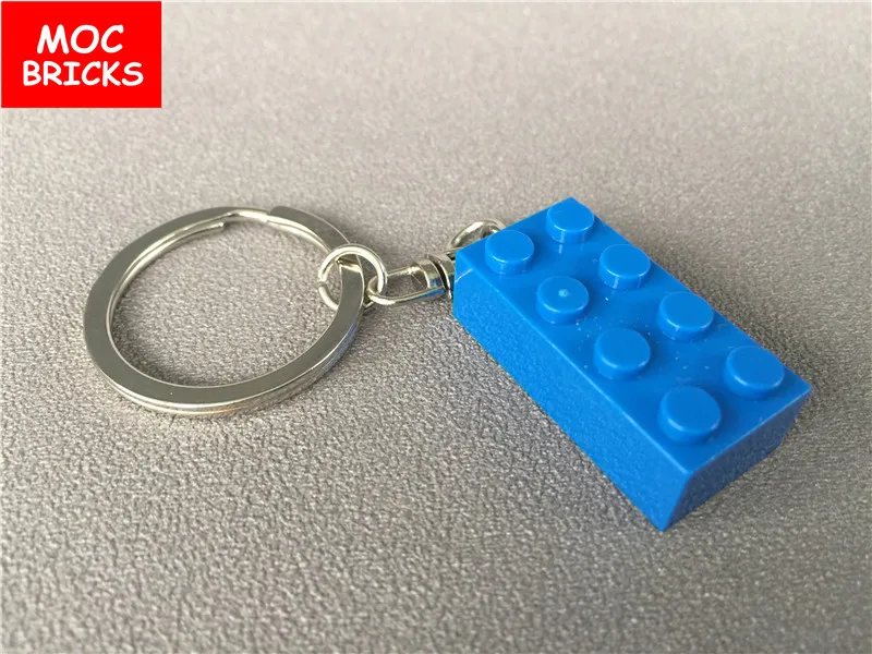 Новый Красочный кирпич MOC 2X4 брелок для ключей DIY Развивающие строительные блоки