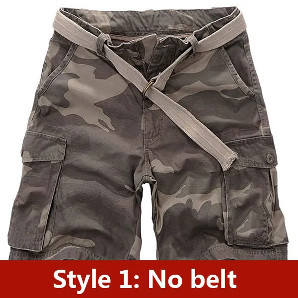 Dark Camo Летняя мужская мода сплошной цвет короткий комбинезон мужские повседневные хлопковые шорты много карманов рабочие шорты S-XXL - Цвет: Dark Camo