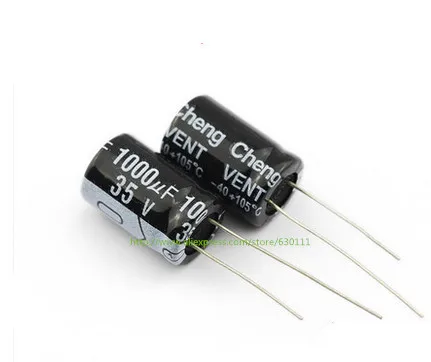 100 шт 1000 мкФ 35V 105C фотосессия 13*21 мм | Электронные компоненты и принадлежности