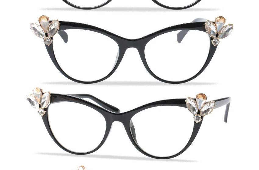 SOOLALA, новинка, женские очки для чтения «кошачий глаз», стразы, модная оправа для очков, дамские кошачьи очки для чтения+ от 0,5 до 4,0
