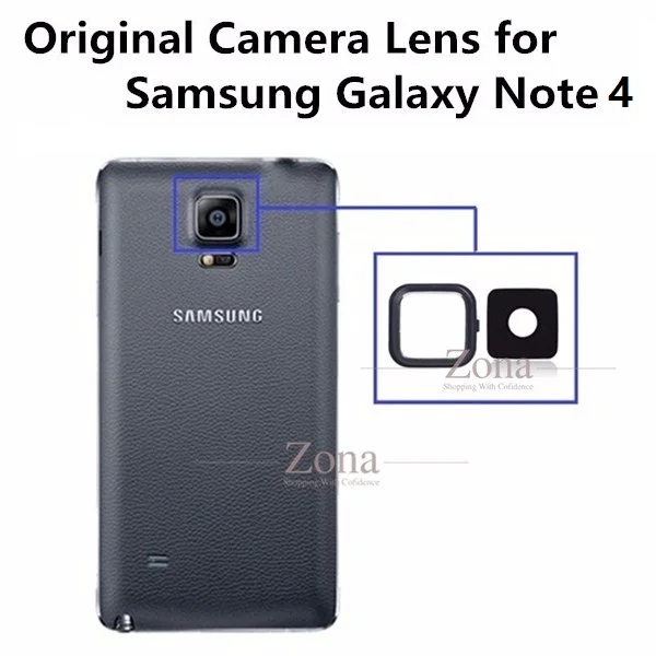 2 комплекта оригинал для samsung Galaxy Note 4 стеклянный объектив камеры + крышка