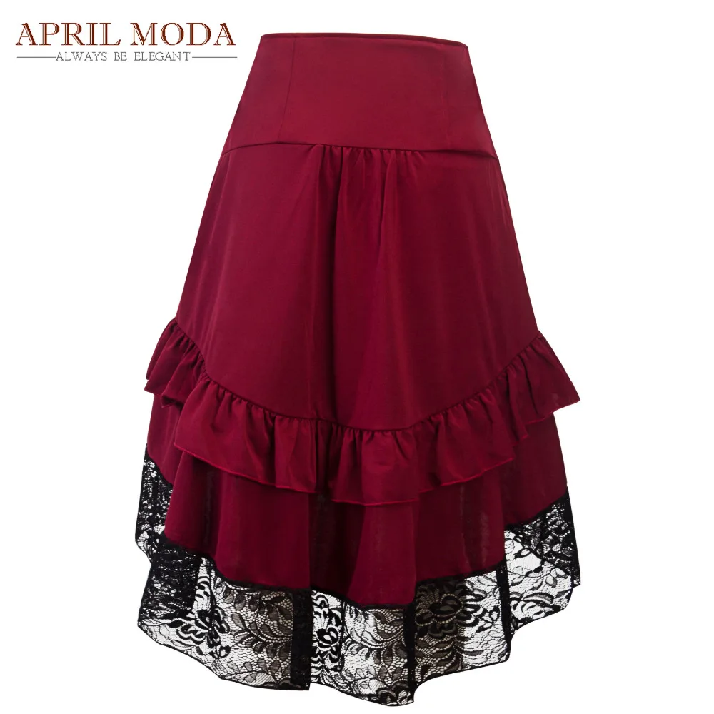 Costumes Gothic Steampunk Skirt Clothing High Low Vintage Party Skirts Medieval Victorian Gothic Renaissance Skirt Longa Faldas Skirts