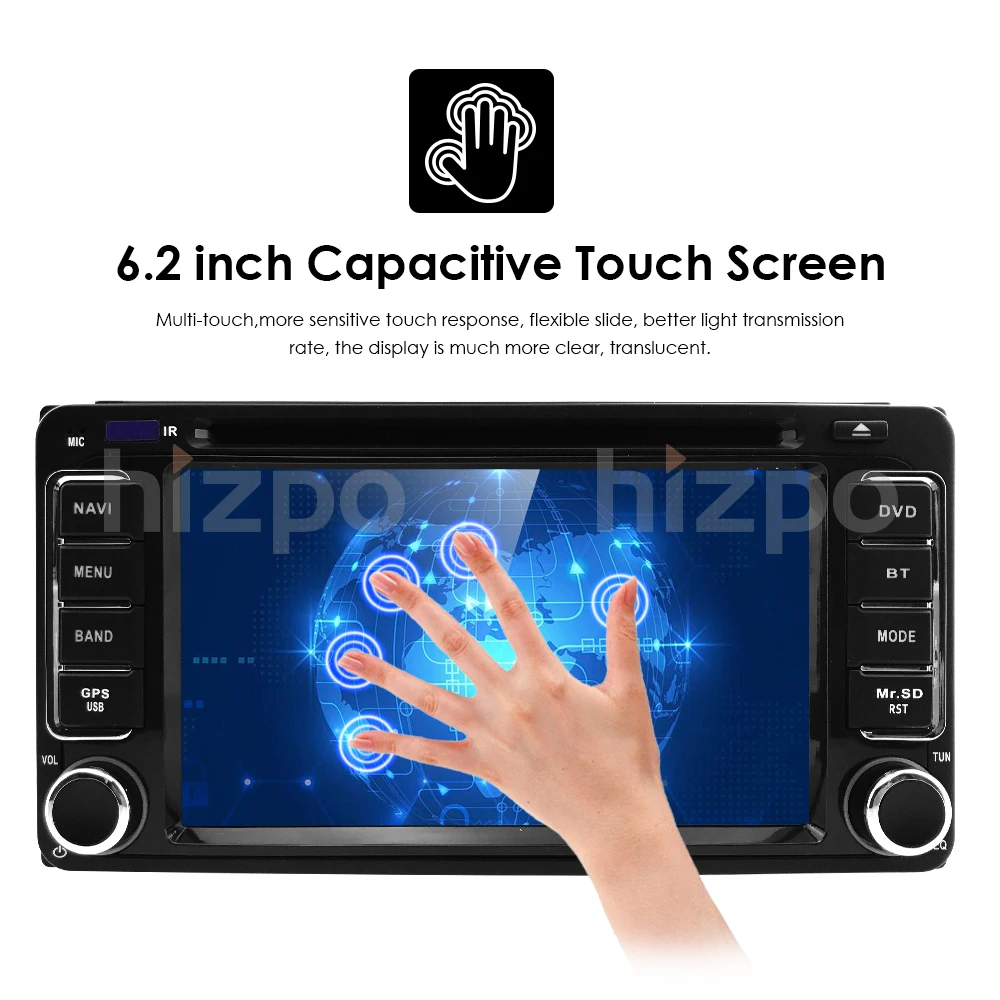 Cheap 4GAndroid9.0 2G+16G IPS screen CAR DVD GPS For Toyota Universal RAV4 COROLLA VIOS HILUX Terios Land Cruiser 100 PRADO dvd player 12