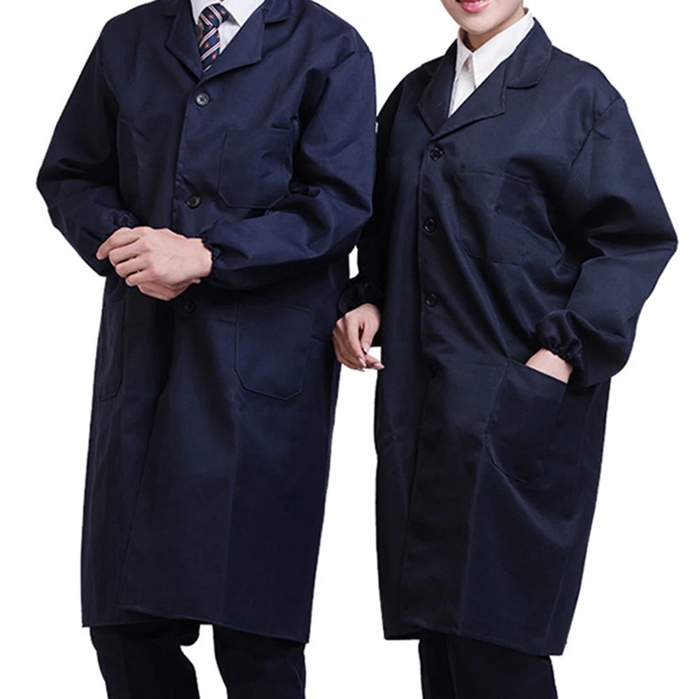 Unisex White Poly Cotton Lab Coat Adult Laboratory Warehouse Medical Work Coat
