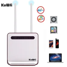 KuWfi 4G WiFi Router 300Mbps Wireless Wi-Fi Mobile LTE 3G/4G Unlocked CPE Router with SIM Slot 4LAN Ports Support 32 Wifi Users comfast 1750mbps wifi router 2 4g 5 8g ac manage router 1wan 4lan 802 11ac access point wi fi router for big area wifi coverage