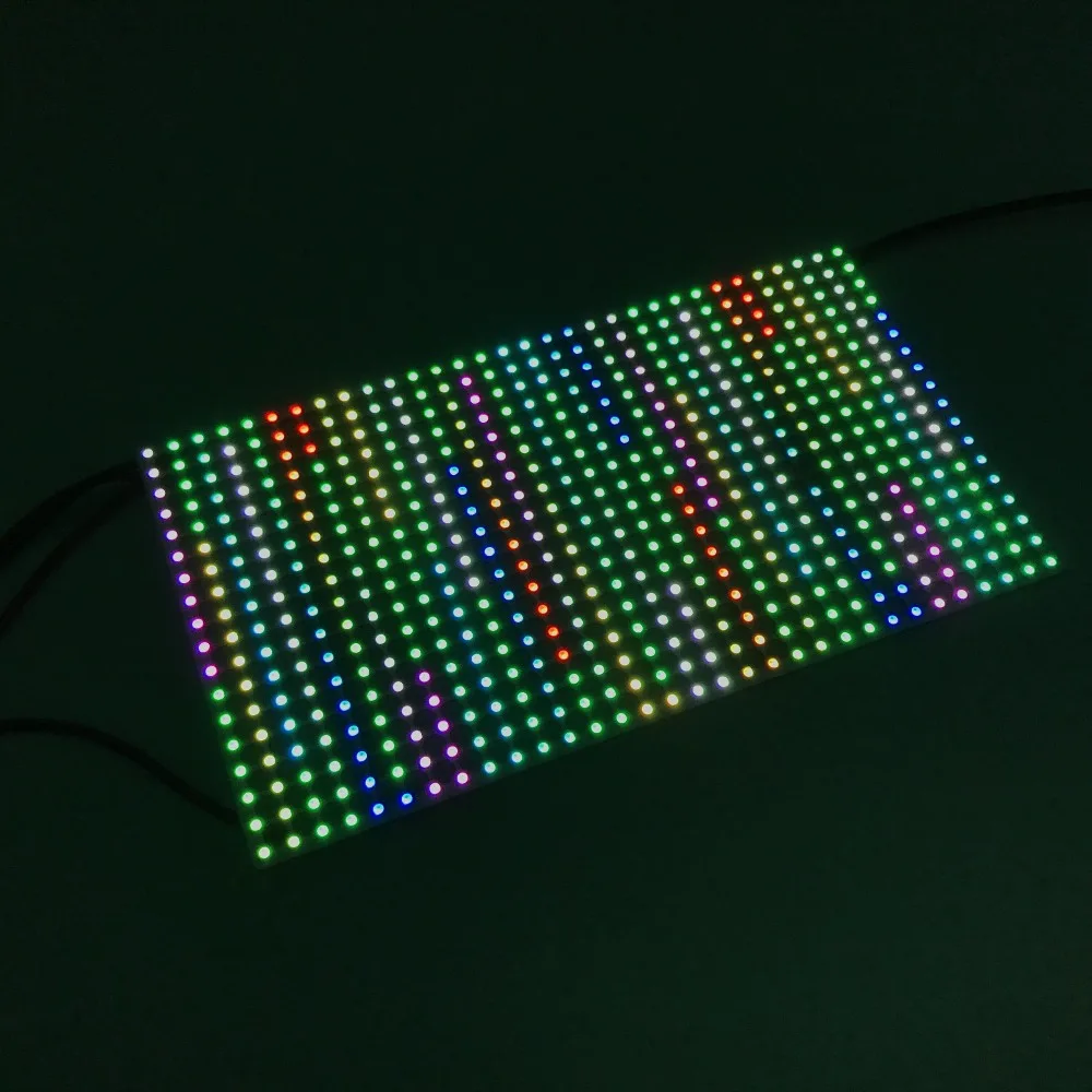 P5mm P9823F IC 2020 SMD 18*32 пикселей светодиодная адресная жесткая световая панель размер:
