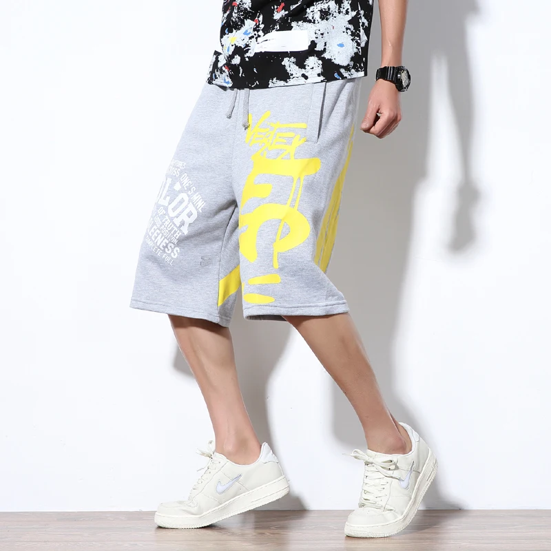 

2019 summer cargo shorts for men slim fit men baggy shorts brand streetwear hip hop print men's shorts plus size