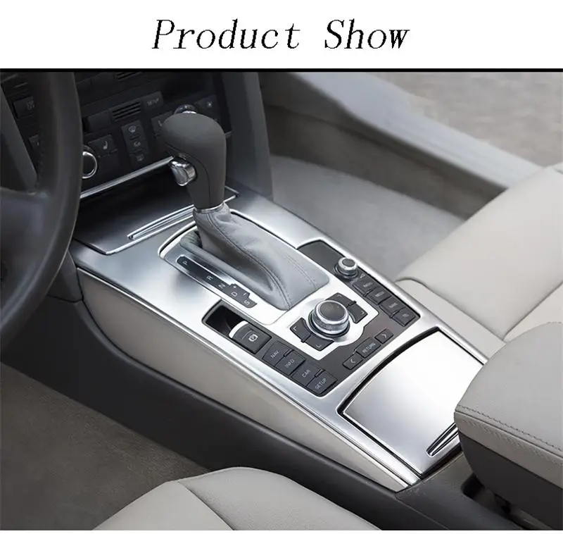 Автомобильный стильный держатель для стакана воды, наклейка, панель управления переключения передач, металлическая рамка, Накладка для Audi A6 c5 C6, автомобильные аксессуары для интерьера