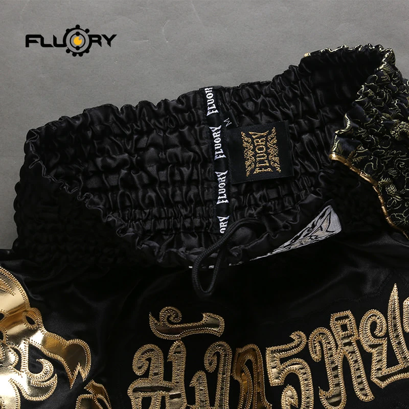 Fluory 인쇄 싸움 반바지 권투 반바지 자수 패치 무에타이 반바지