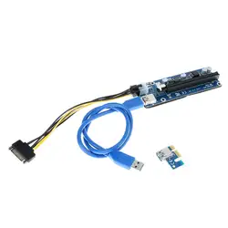 30 см USB 3.0 pci-e Express 1x к 16x Extender Райзер адаптер карт SATA 15pin к 6pin Мощность кабель для bitcoin БТД горно машины