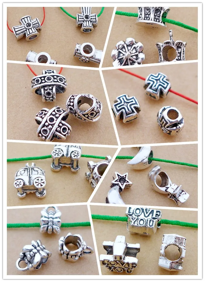 

alloy antique silver big hole bead crossover/car/moon/star/"I love You" charm diy free shipping 20/50/100pcs 8styles top class