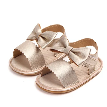 

New PU Leather Princess Shoes Baby Girls Non-slip Footwear Crib Walkers Summer