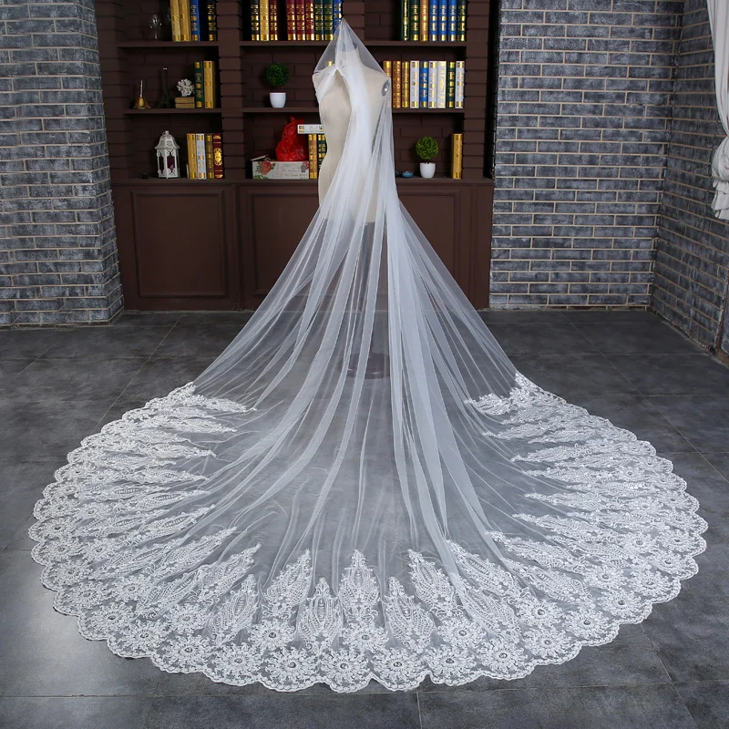 Long Bridal Veil Ivory 3 Meters Long 