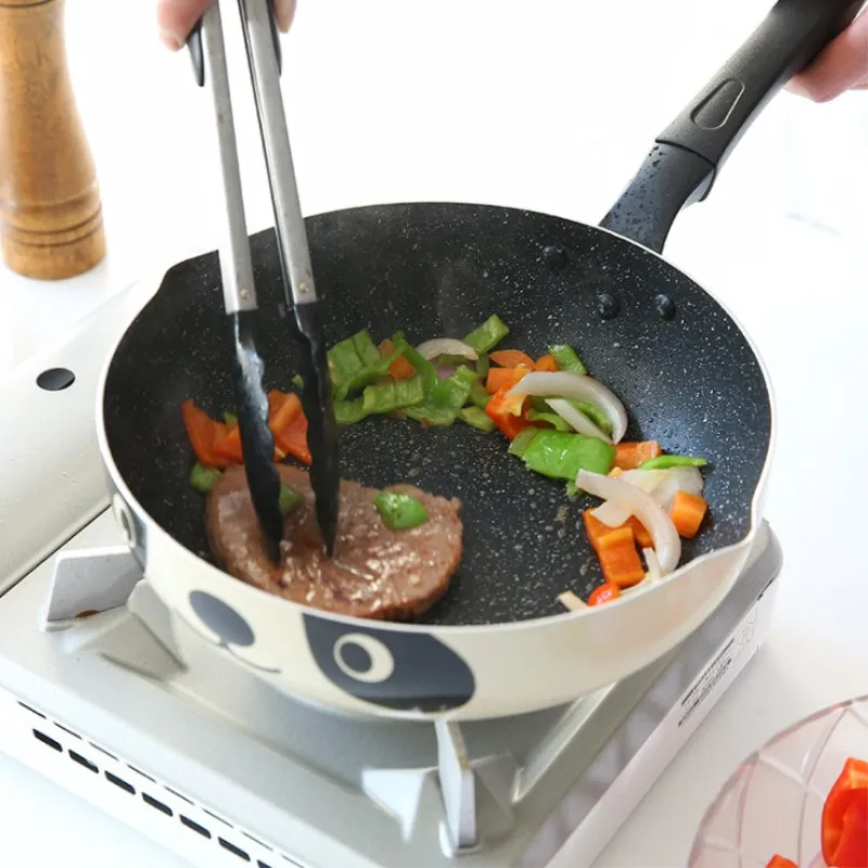 

New Durable Panda Frying Pan Cartoon Printing Maifan Stone Non-stick Wok Deep Frying Pan Induction Cooker Universal