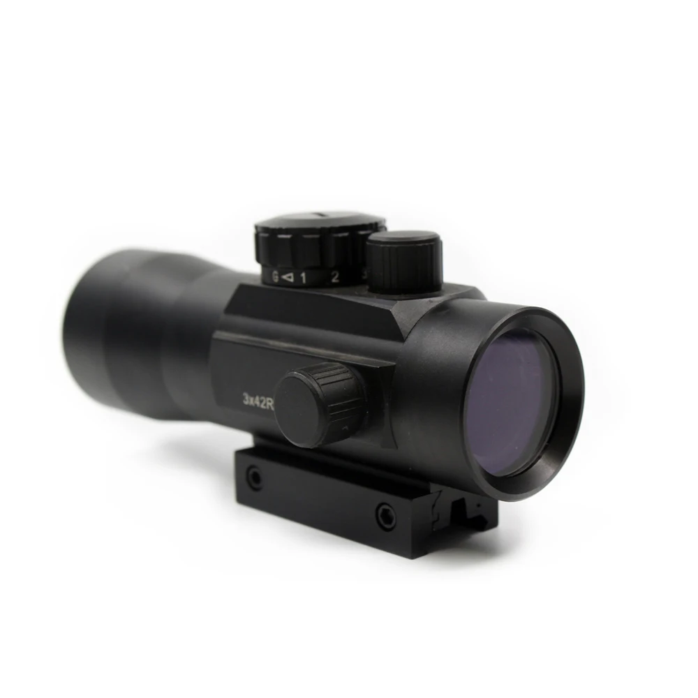 3x42 11/20 мм рейку тактический прицел для охоты голографический red dot оптический, телескопический пневматическая винтовка с лазерный прицел - Цвет: not laser