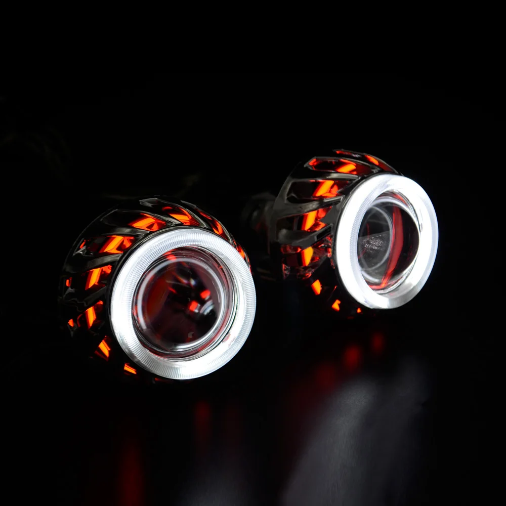 2 дюйма линзы проектора Bi Xenon Fire Wheel DRL двойная маска Angel Eye 35 Вт ксеноновый комплект
