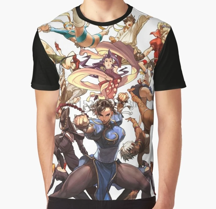 

All Over Print T Shirt Men Funny tshirt Cammy Chun Li Ibuki Sakura Rose Graphic Women T-Shirt