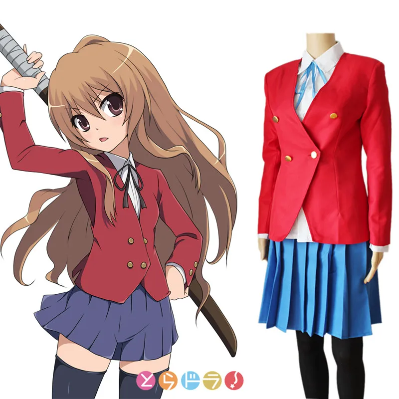 

Anime TIGER DRAGON Toradora Cosplay Aisaka Taiga Kushieda Minori Costume Girls School Uniforms (Blazer+Skirt+Tie)