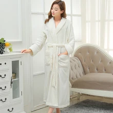 Очень длинное кимоно для влюбленных, банный халат для женщин, Шелковый фланелевый теплый халат для женщин, халат для невесты, халаты, Свадебный пеньюар