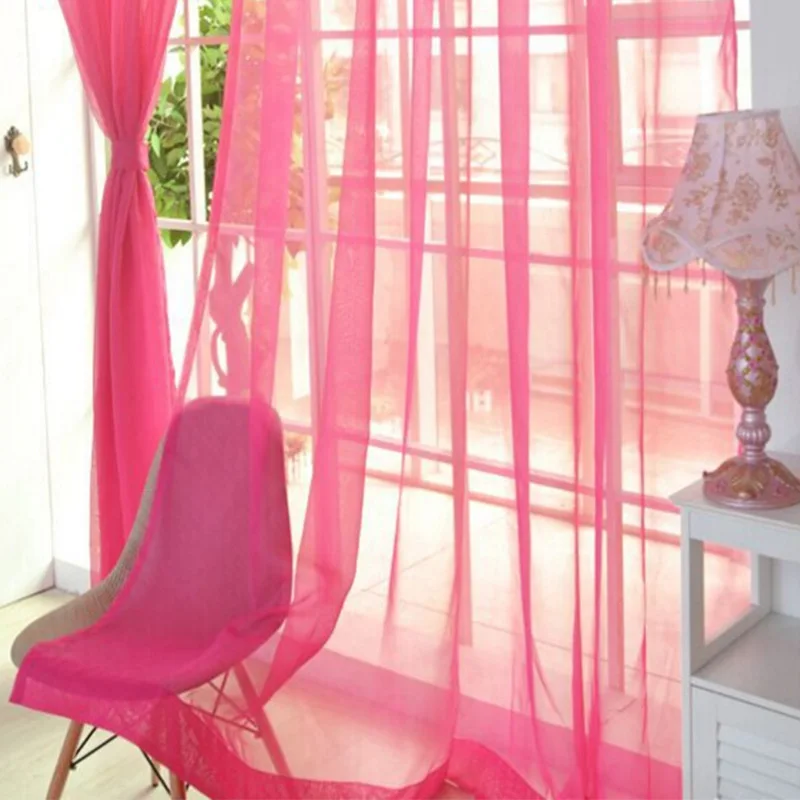 Bedroom Cheap Ready Made Finished Organza Child Window Cortina Curtain for Living Room wedding Home Decor Colored curtains