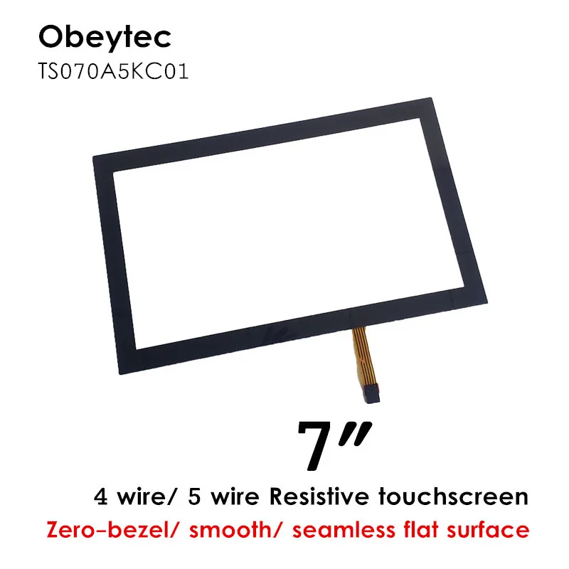 

Obeytec 7inch Touch Panel, Resistive touchscreen, Zero bezel, flat surface, 5 Wire resistive touch screen, TS070A5KC01
