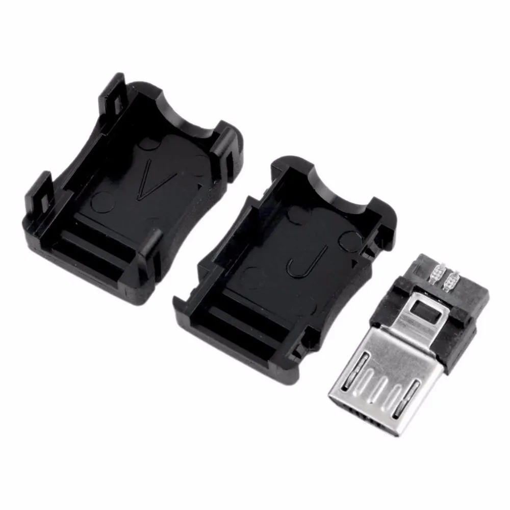 10 шт. Micro USB 5 Pin Т порт штекер разъем и пластиковая крышка для DIY дропшиппинг Лидер продаж
