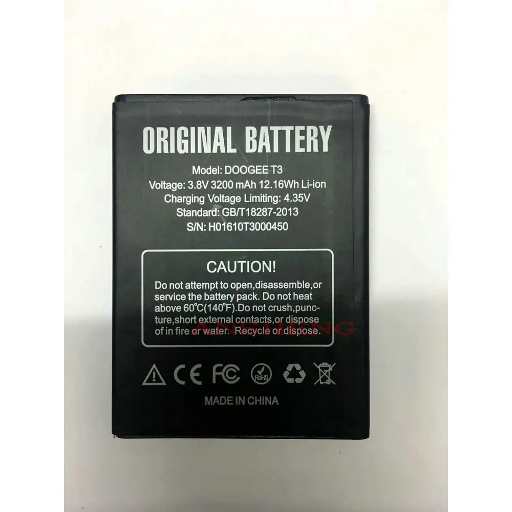 

High Quality 3200Mah T3 battery for DOOGEE T3 4.7inch MTK6753 Smartphone
