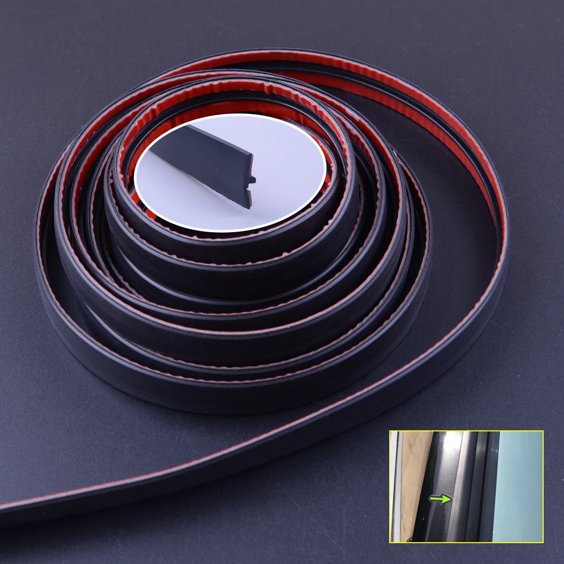 

CITALL New 3M 118 inch Car Door Seal Strip Front Rear Windshield Sunroof Weatherstrip Edge Protector Trim Rubber Anti-Scratch