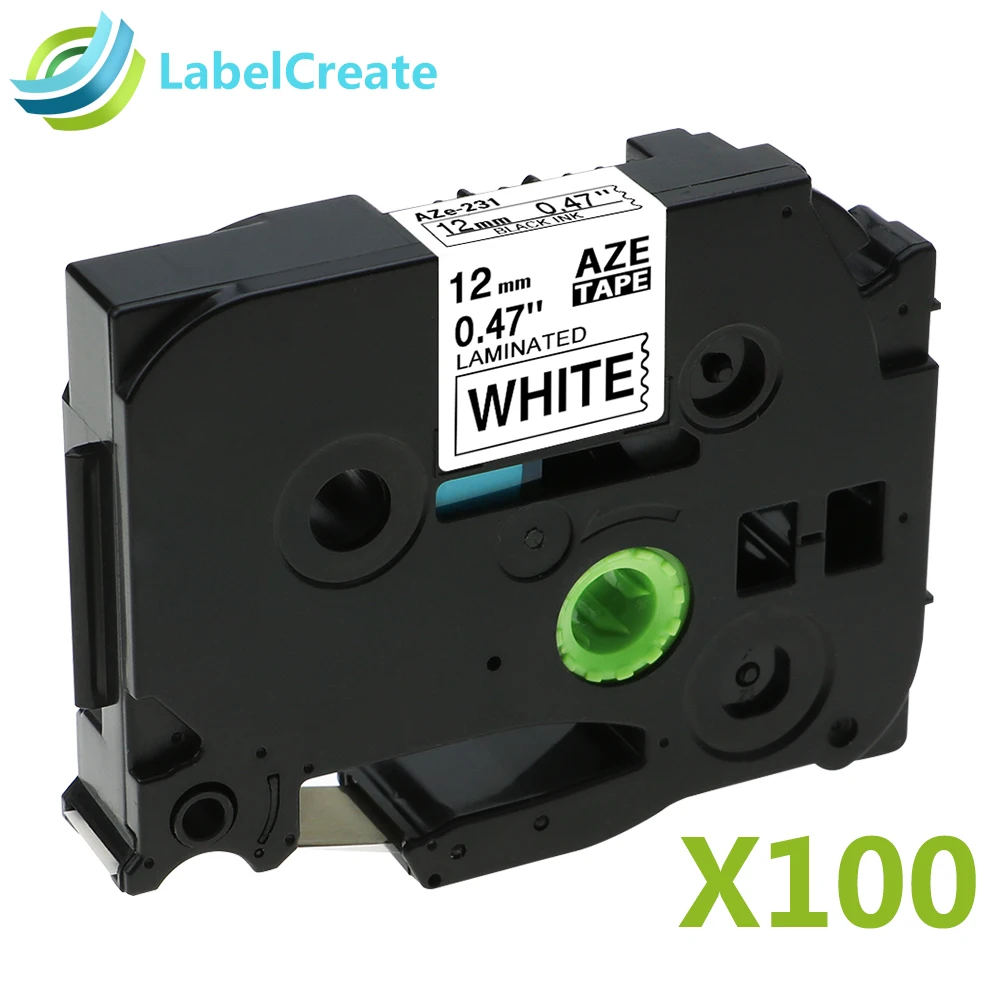 

100 Packs Compatible for Brother Label Printer Label Tape TZe-231 12mm Mix Color for Brother Tze P-touch 12mm Label Maker Tapes