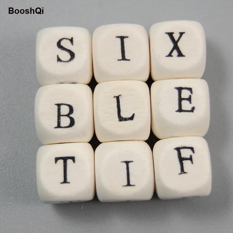 

100pcs Wooden Letter Beads for Name on Pacifier Clips 10MM Teething Alphabet Beads for Baby DIY Bracelet Necklace dropshipping