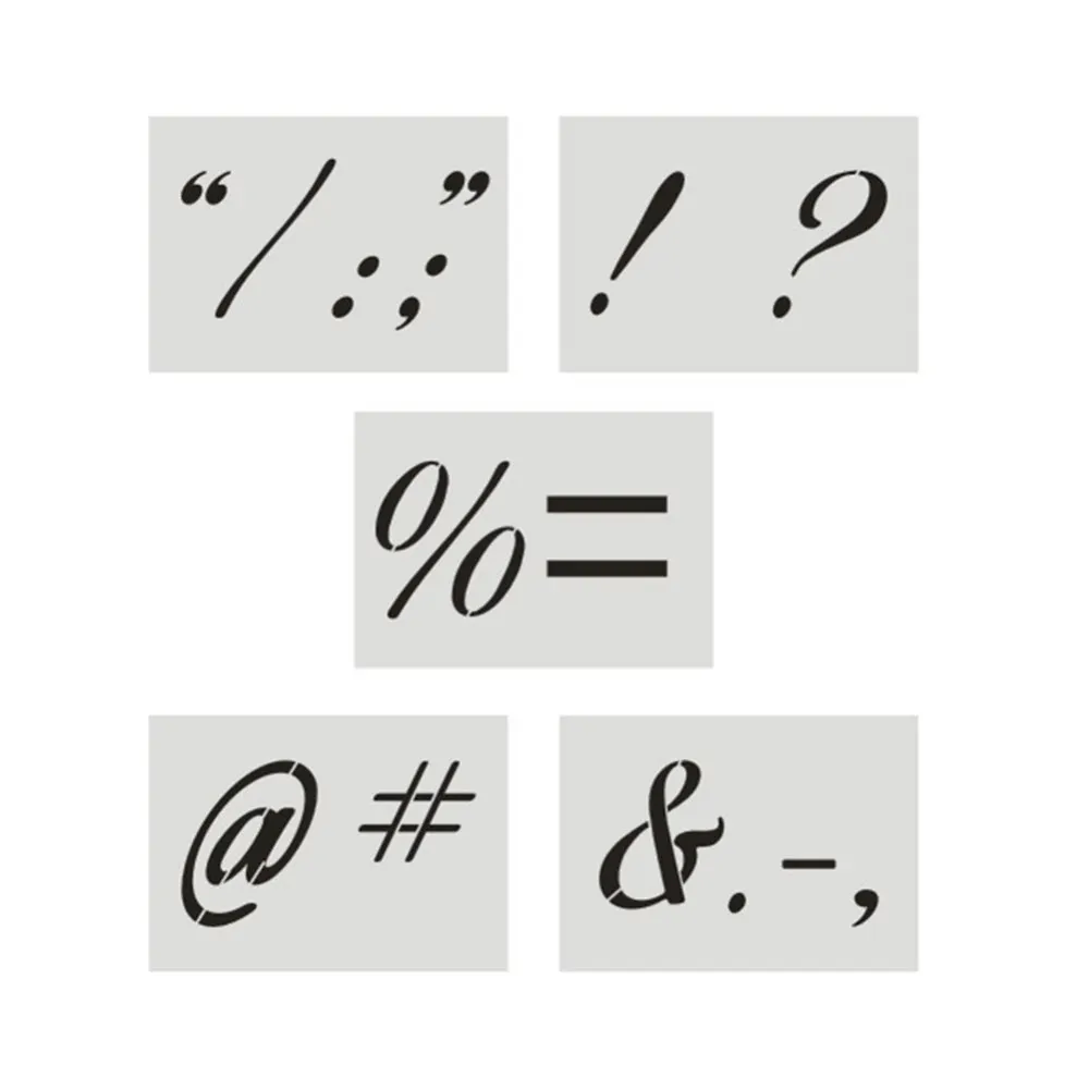 

40pcs DIY Letter Number Alphabet Templates Symbol Drawing Stencils for Wall Painting Decoration On Wood Planner Notebook