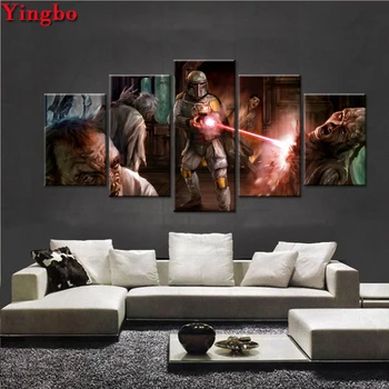 

5d DIY Diamond Painting 5 Pieces Star Wars 3D Square round Drill Diamond Embroidery bead cross stitch Diamond Mosaic decor