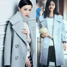 UK Фирменная Новинка Мода на весну и зиму Макси длинное пальто Для женщин светильник Синий Бирюзовый пальто манто casaco Femme