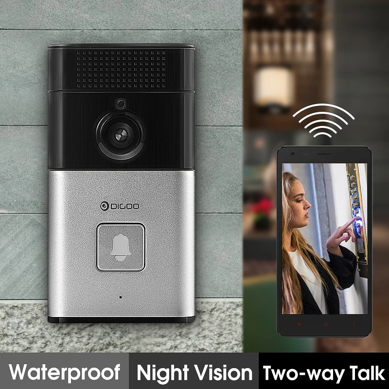 

Digoo Wireless bluetooth WIFI Smart Home HD Video DoorBell Phone Ring Door Bell Smart Home APP Remote Control Night Vision