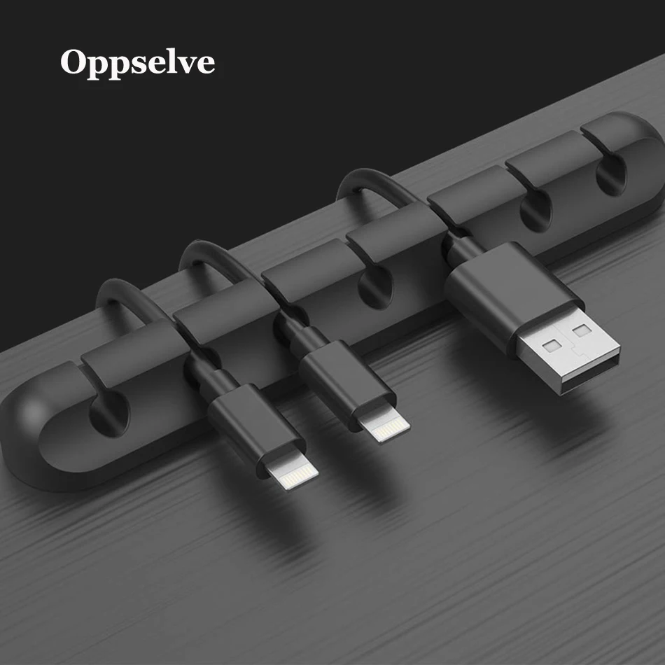 Oppselve органайзер для кабеля, силиконовый usb-кабель, устройство для сматывания гибких кабелей, зажимы, держатель кабеля для мыши, наушников, наушников