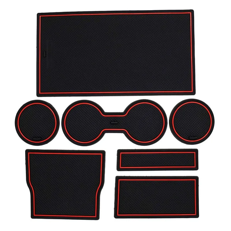 Hot 7Pcs Premium Interior Custom Fit Cup Holder Center Console Liner Fit Tesla Model 3 Car Interior Acessories