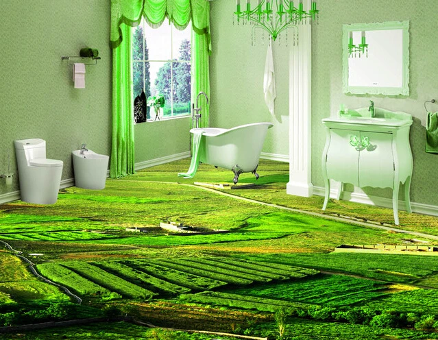 glazed ceramic tiles 3D background floor tile-in Garden