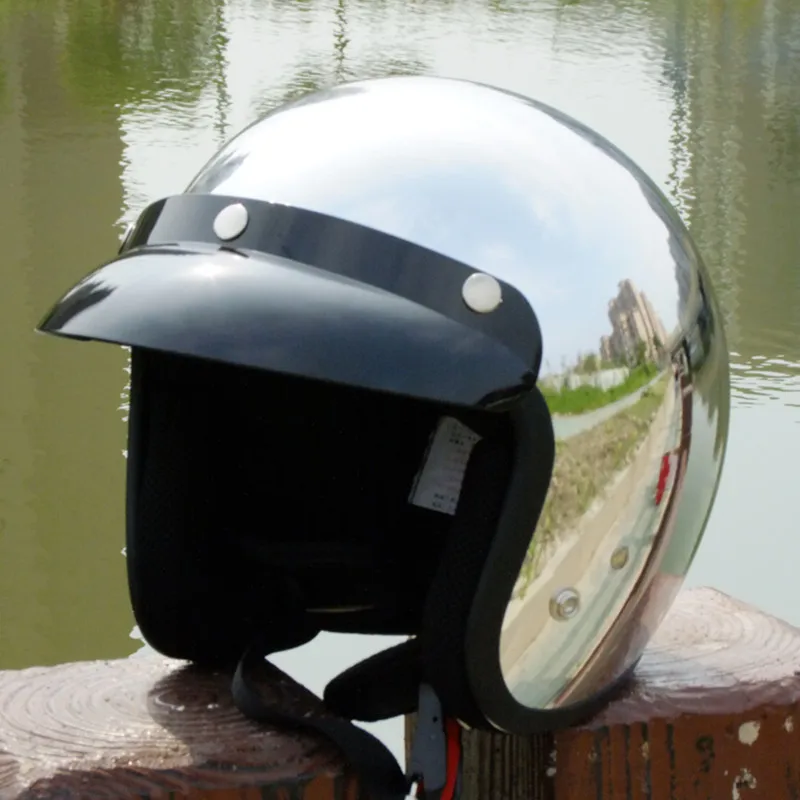 Proponer Restricción granizo Casco de moto cromado de cara abierta, capacete, vintage, novedad, envío  gratis, 3/4|scooter jet helmet|jet helmetmotorcycle helmet - AliExpress