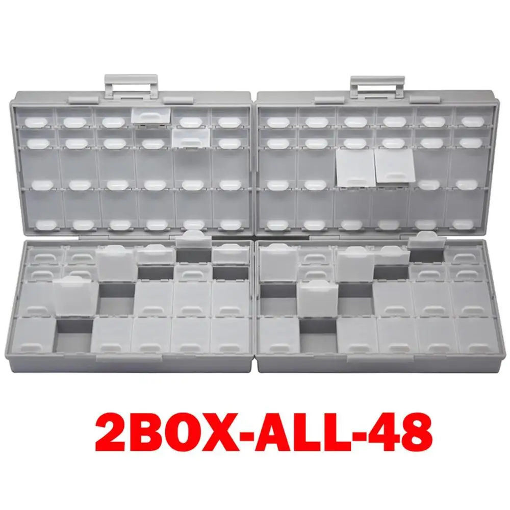 AideTek surface mount Electronics Storage Cases & Organizers plastics compartment tinyassortmt box resistor capacitor BOXALL48 mini tool bag Tool Storage Items