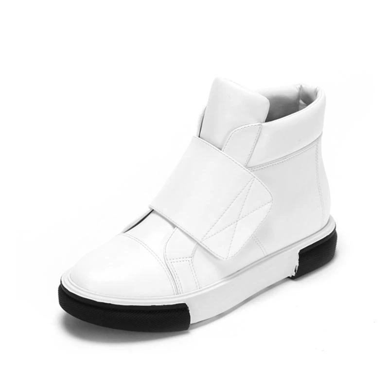 

Winter Coloured Leisure Magic Sticker Shoes Booties breathable Hipster Wedge hook and loop Botines Mujer high quality white boot